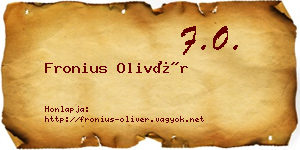 Fronius Olivér névjegykártya