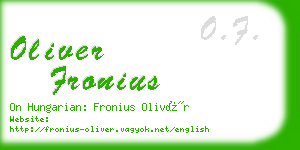 oliver fronius business card